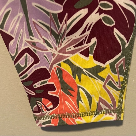 NWT Pro Player Leggings Tropical Foliage Print Sz  1X - Picture 5 of 7